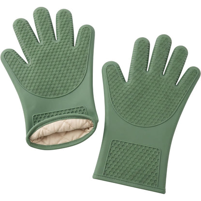 Purliv Honeycomb Silicone Oven Glove Pair Sage 13 in